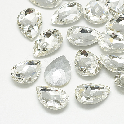 Pointed Back Glass Rhinestone Cabochons RGLA-T081-4x6mm-01-1