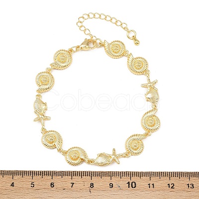Brass Link Chain Bracelets for Women BJEW-A090-06A-G-1