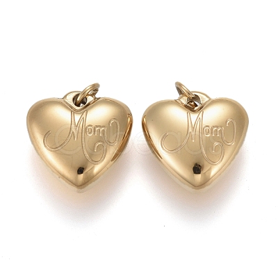 Mother's Day Ion Plating(IP) 304 Stainless Steel Charms STAS-I164-006G-1