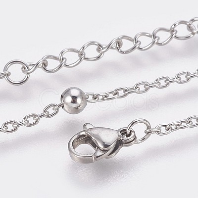 Tarnish Resistant 304 Stainless Steel Cable Chain Anklets AJEW-P069-03P-1