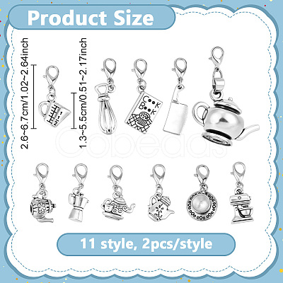 26Pcs 13 Style Alloy Pendant Decorations HJEW-PH02489-1