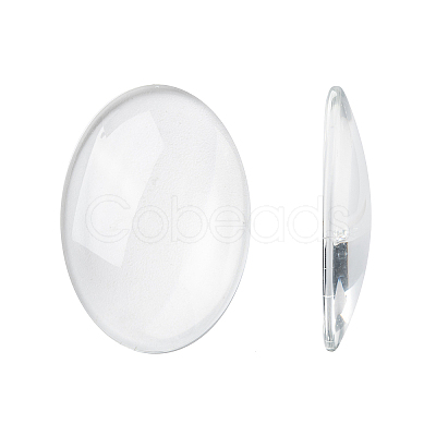 Transparent Oval Glass Cabochons LS-GGLA-R022-35x25-1