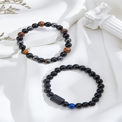 Natural Mixed Gemstone Stretch Bracelets BJEW-LP0001-25L-1