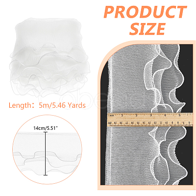 5M 3-Layer Organza Pleated Ribbon OCOR-PH0002-96B-1