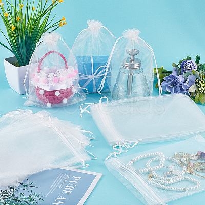 50pcs Large Organza Pouches Portable Shoes Bag Travel Storage Drawstring Bags OP-SP0001-03C-01-1