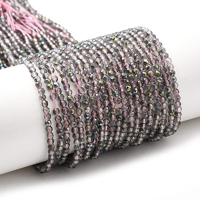 Transparent Electroplate Glass Beads Strands LS-GLAA-H021-01A-HP02-1