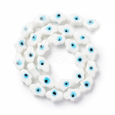 Handmade Evil Eye Lampwork Beads Strands LAMP-F024-02B-1