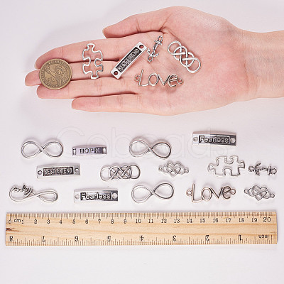 Tibetan Style Alloy Links TIBE-SC0002-07-1