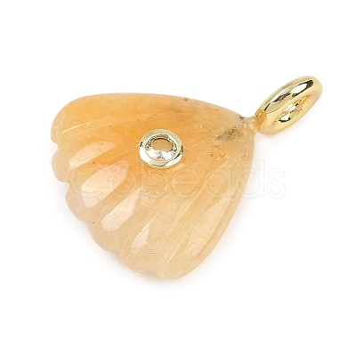 Natural Yellow Aventurine Carved Pendants G-G330-02G-04-1