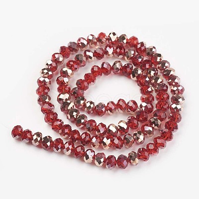 Electroplate Transparent Glass Beads Strands EGLA-A034-T6mm-N12-1