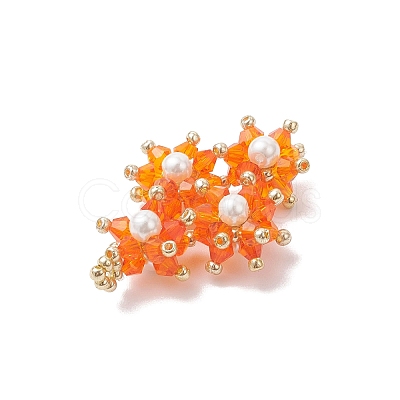 Imitate Austrian Crystal Glass & Glass Seed Beads Pendants PALLOY-MZ01060-01-1