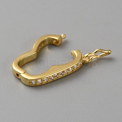 925 Sterling Silver Micro Pave Clear Cubic Zirconia Twister Clasps STER-WH0002-07G-1