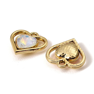 UV Plating Alloy Glass Pendants FIND-K032-18G-1