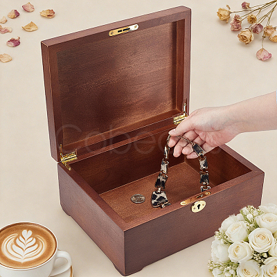 Wood Trinket Storage Boxes CON-WH0107-128-1