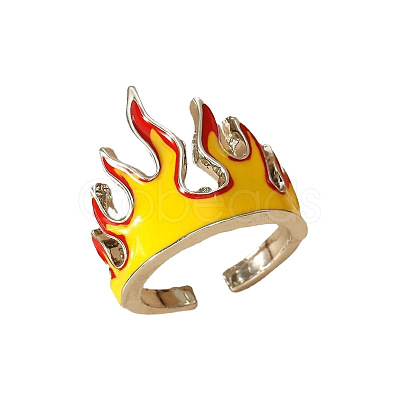 Brass Enamel Cuff Open Rings WG237BA-01-1