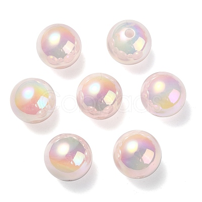 UV Plating Rainbow Iridescent Acrylic Beads PACR-E001-03H-1