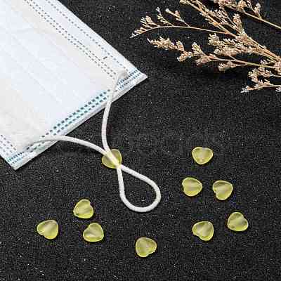 Heart Transparent PVC Plastic Cord Lock for Mouth Cover KY-D013-03E-1
