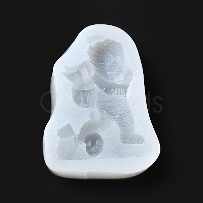 DIY Mini Halloween Mummy Food Grade Silicone Statue Molds DIY-G054-C01-1