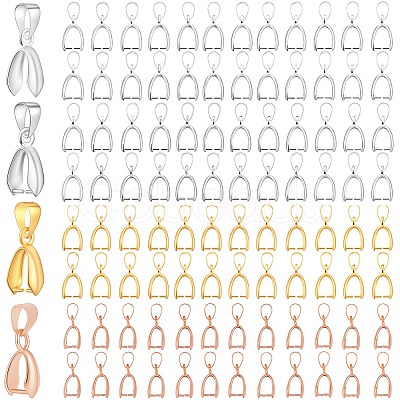 100Pcs 4 Colors Brass Ice Pick Pinch Bails FIND-SP0001-73-1