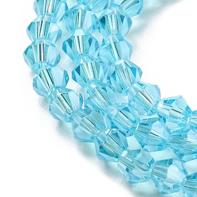 Transparent Electroplate Glass Beads Strands GLAA-F029-4mm-C20-1