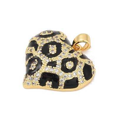 Brass Micro Pave Clear Cubic Zirconia Pendants X-KK-R221-01G-01-1