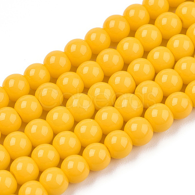 Opaque Solid Color Glass Beads Strands GLAA-T032-P4mm-08-1