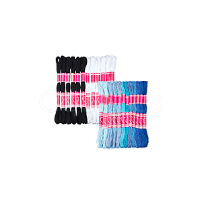 2 Set 2 Colors 6-Ply Polyester Embroidery Floss AJEW-NB0006-15-1