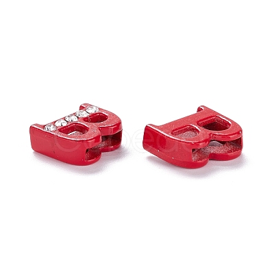 Spray Painted Zinc Alloy Slide Charms ALRI-WH0005-13B-1