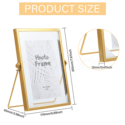 Iron & Glass Round Photo Frame AJEW-WH0554-31-1