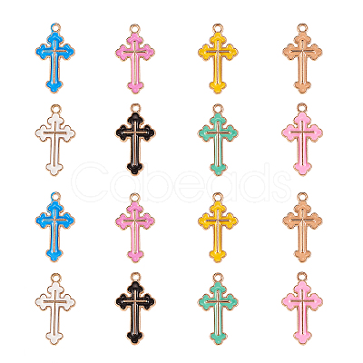 120Pcs 8 Colors Alloy Enamel Pendants ENAM-CJ0001-84-1