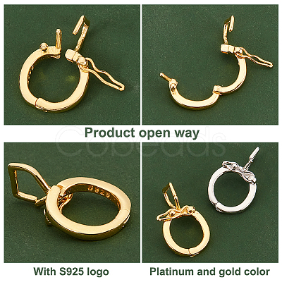 2Pcs 2 Colors 925 Sterling Silver Twister Clasps STER-PH0001-63-1