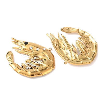 304 Stainless Steel with Rhinestone Pendants STAS-Z177-05G-1