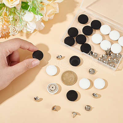 2 colors 20 sets Cloth Covered Alloy Buttons BUTT-PH0001-39-1
