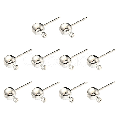 Brass Ball Post Ear Studs KK-YW0001-11S-1