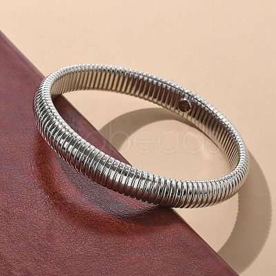 Electrophoresis Iron Bangles for Women BJEW-M057-08P-1