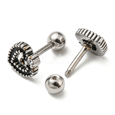 304 Stainless Steel Stud Earrings EJEW-Z034-13AS-1