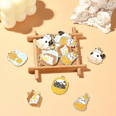 20Pcs 5 Styles Alloy Enamel Pendants ENAM-CJ0005-02-1