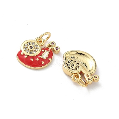 Brass Micro Pave Cubic Zirconia Pendants KK-H537-17G-02-1