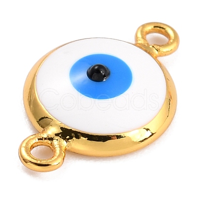 Golden Plated Brass Enamel Links Connectors KK-P197-01A-G-1