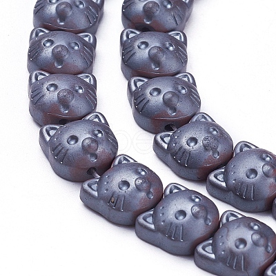 Non-magnetic Synthetic Hematite Kitten Beads Strands G-F613-15-1