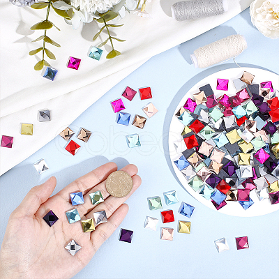 180Pcs 12 Colors Flat Back Glass Rhinestone Cabochons GLAA-PH0003-76-1