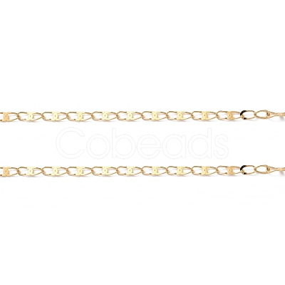 Ion Plating(IP) 304 Stainless Steel Dapped Oval Link Chains CHS-G027-01G-1