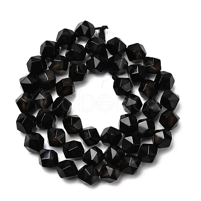 Natural Black Banded Agate/Striped AgateBeads Strands G-Z119-A03-02-1