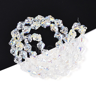 Electroplate Transparent Glass Beads Strands X-EGLA-N020-03A-1