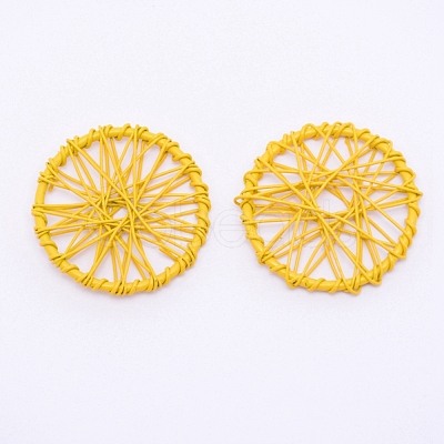 Wrapped Wire Iron Pendants IFIN-WH0053-41A-03-1