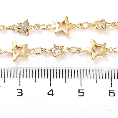 Handmade Glass Star Link Chains KK-F871-58G-1