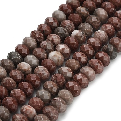 Natural Red Line Jasper Beads Strands G-Z111-A48-1