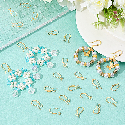 40Pcs Brass Earring Hooks KK-SC0006-53G-1