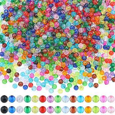 1500Pcs 15 Colors Transparent Acrylic Beads TACR-SZ0001-21B-1