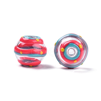 Transparent Glass Enamel Beads GLAA-G084-01D-1